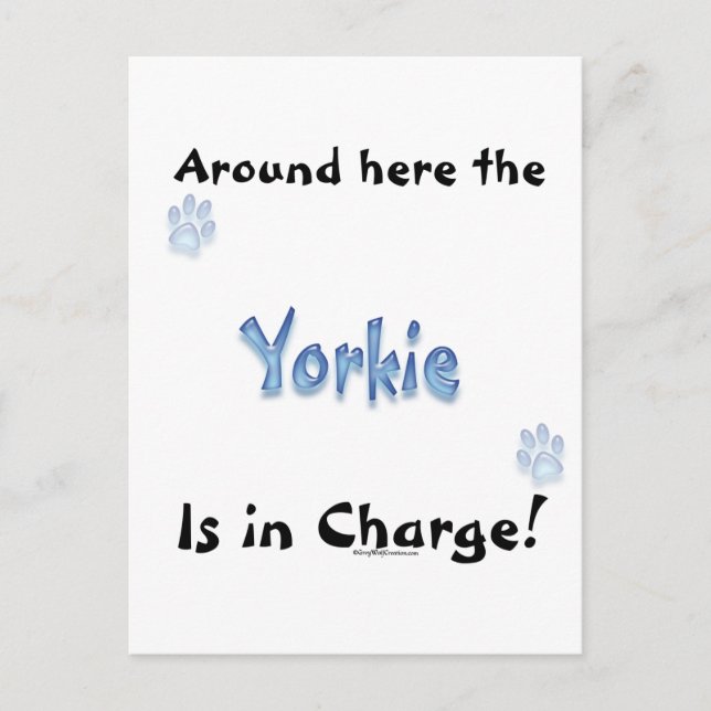 Carte Postale Yorkshire Terrier Charge (Devant)