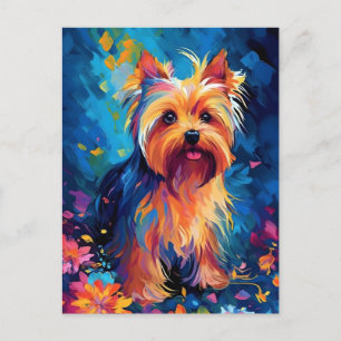 Carte Postale Yorkshire Terrier Coloré