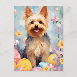 Carte Postale Yorkshire Terrier Joyeux Pâques