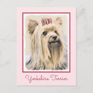 Carte Postale Yorkshire Terrier Peinture - Cute Original Chien A
