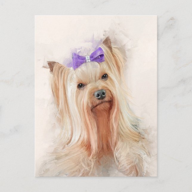Carte Postale Yorkshire Terrier Portrait de chien (Devant)