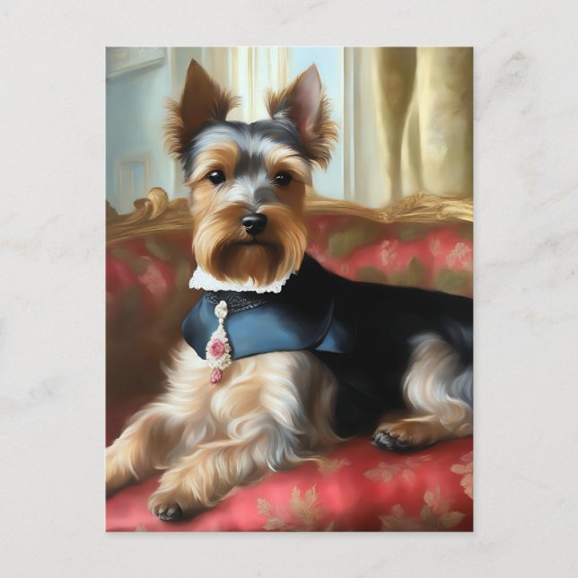 Carte Postale Yorkshire Terrier Portrait Élégant (Devant)