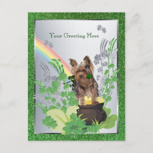Carte Postale Yorkshire Terrier Puppy St Pattys - Personnaliser 