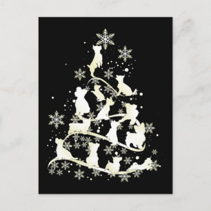 Carte Postale Yorkshire Terrier sapin de Noël Chien de Noël Joye