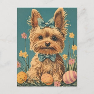 Carte Postale Yorkshire Terrier Vintage Pâques