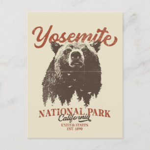 Carte Postale Yosemite Grizzly Bear California National Park