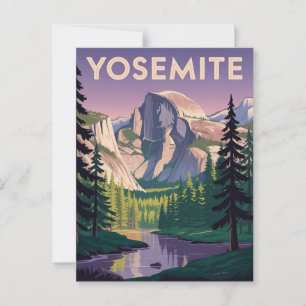 Carte Postale Yosemite National Park Vintage Travel Poster