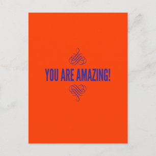 Carte Postale You are amazing ! Orange et Purple