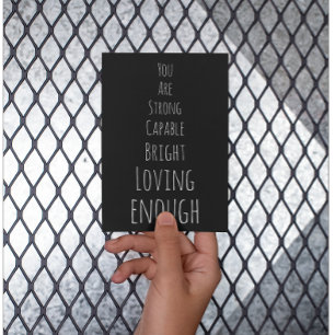 Carte Postale You Are Enough Black Affirmation