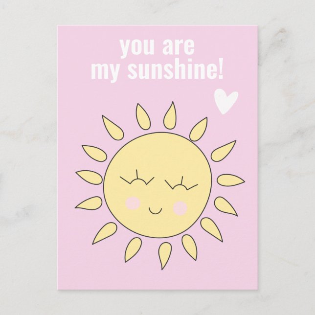 Carte Postale You Are My Sunshine Cute Classroom Valentine's Day (Devant)