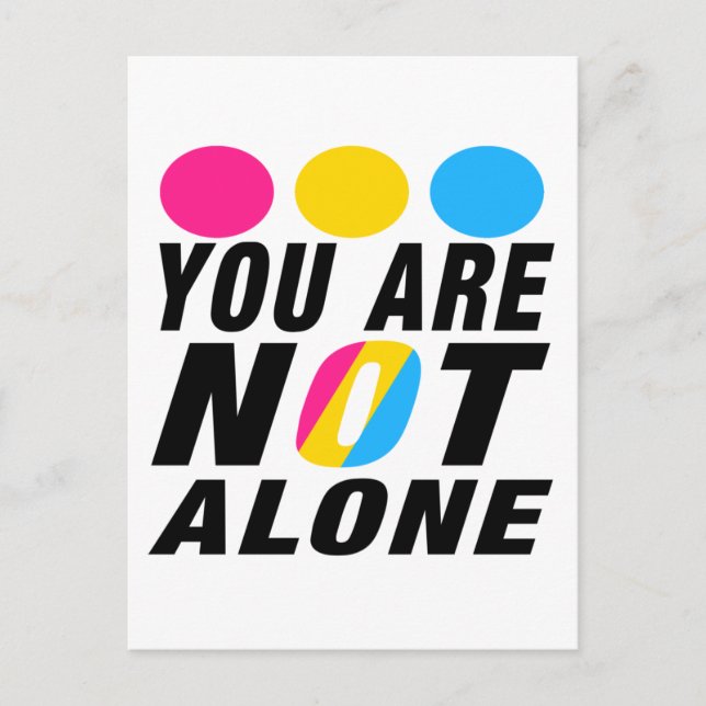 Carte Postale You are not alone | Panexual Pride (Devant)