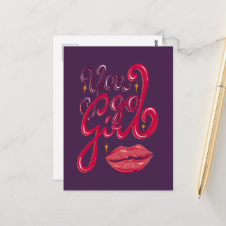 Carte Postale You Go Girl – Confidence Boost Quote Dark Purple