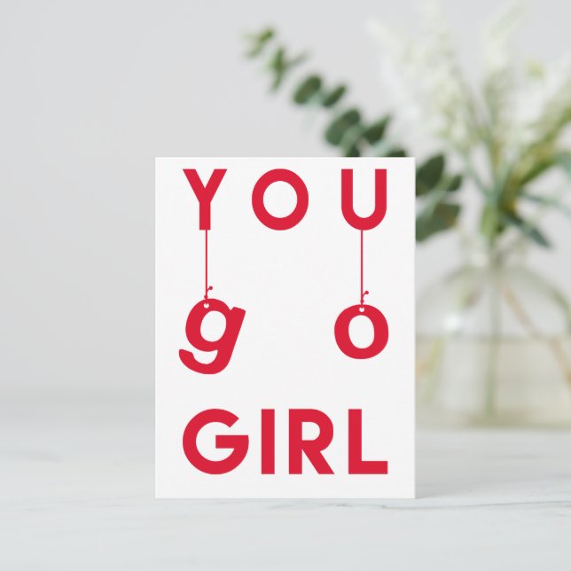 Carte Postale You Go Girl - Fun Motivational Quote Postcard (Debout devant)