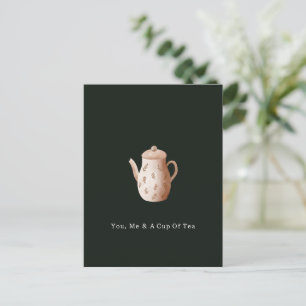 Carte Postale You, Me And A Cup Of Tea Quote and Illustration