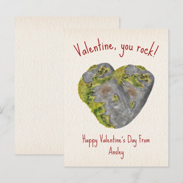 Carte Postale You Rock Heart Kids Classroom Valentine (Devant / Derrière)