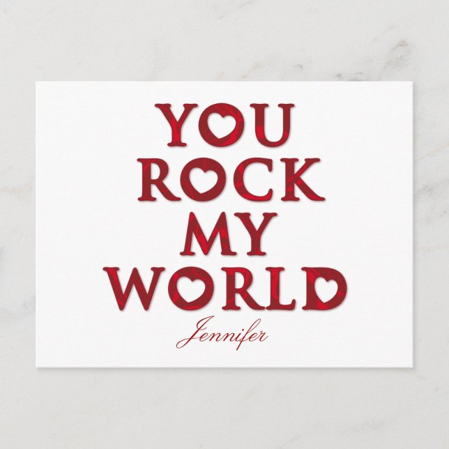 Carte postale You Rock My World (Devant)