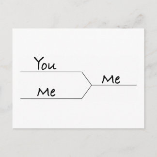 Carte Postale "You Vs. Me" Marche Bracket style folie