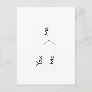 Carte Postale "You Vs. Me" Marche Bracket style folie