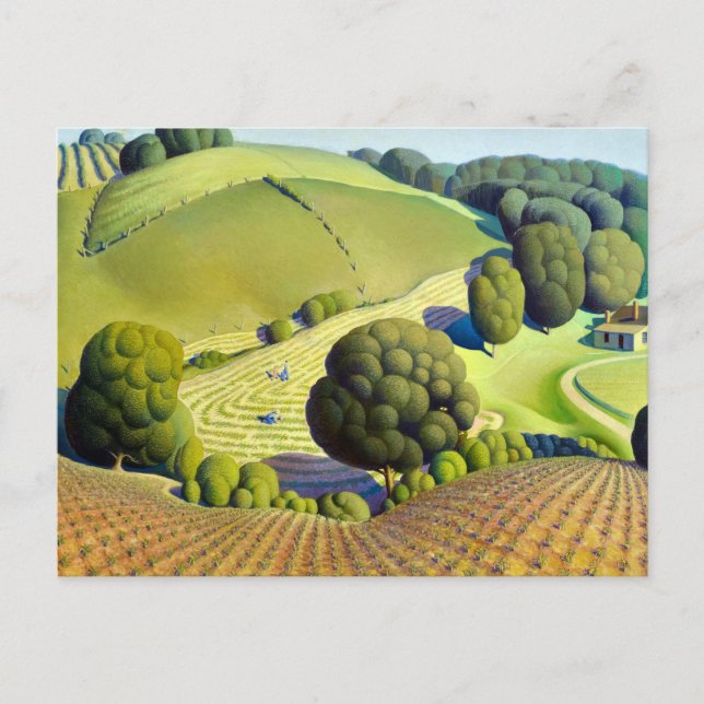 Carte Postale Young Corn, 1931 par Grant Wood (Devant)