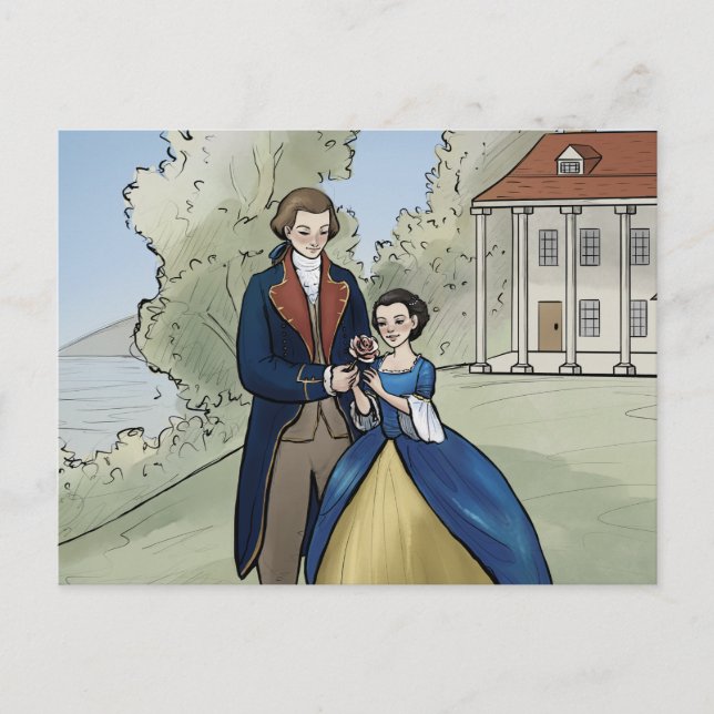Carte Postale Young George et Martha Washington à Mount Vernon (Devant)