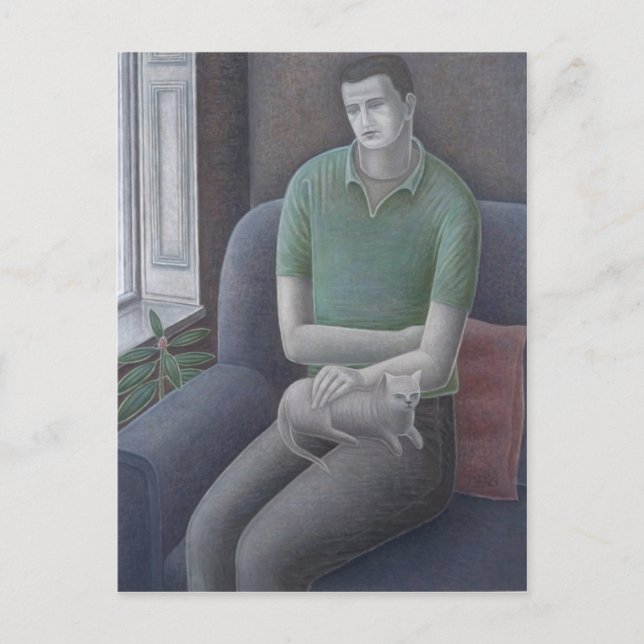 Carte Postale Young Man with Cat 2008 (Devant)