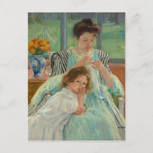 Carte Postale Young Mother Sewing