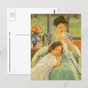 Carte Postale Young Mother Sewing by Mary Cassatt, Vintage Art