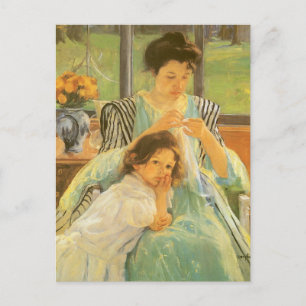 Carte Postale Young Mother Sewing by Mary Cassatt, Vintage Art