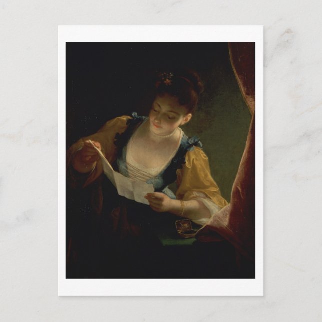 Carte Postale Young Woman Reading a Letter (Devant)