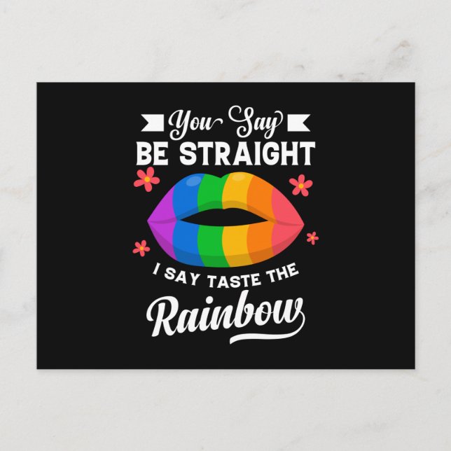 Carte Postale Your Gay Be Straight I Say Taste The Rainbow (Devant)