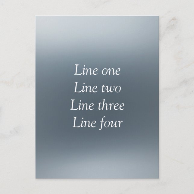 Carte Postale Your message here gray blue metallic background te (Devant)