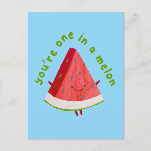 Carte Postale Your'e One in a Melon Cute Funny Watermelon Pun  (Devant)