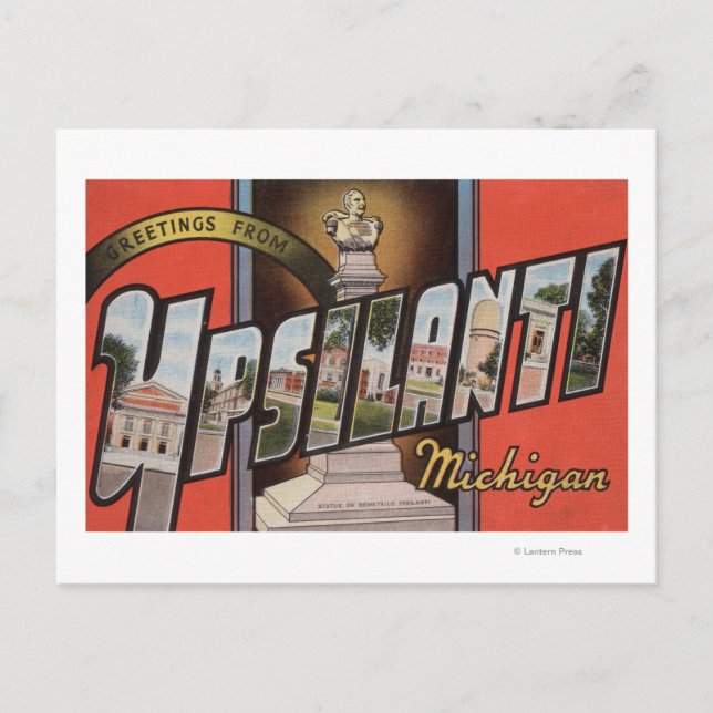 Carte Postale Ypsilanti, Michigan - Scènes de grandes lettres (Devant)
