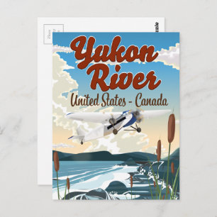 Carte Postale Yukon river USA affiche de voyage Canada