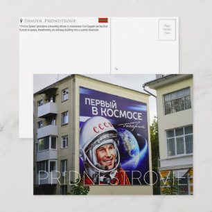 Carte Postale Yuri Gagarin Murale, Tiraspol,Priednestrovie Voyag