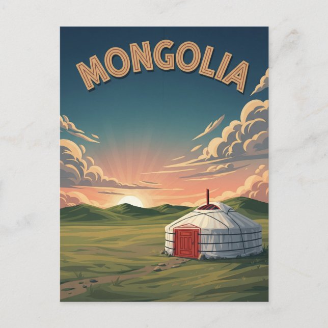 Carte Postale Yurt en Mongolie Voyage (Devant)