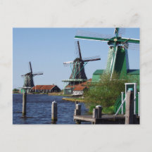 Zaanse Schans Moulins néerlandais en vert et blanc