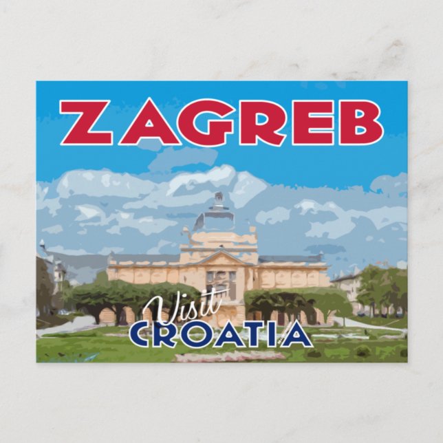 Carte Postale Zagreb, Visite Croatie (Devant)