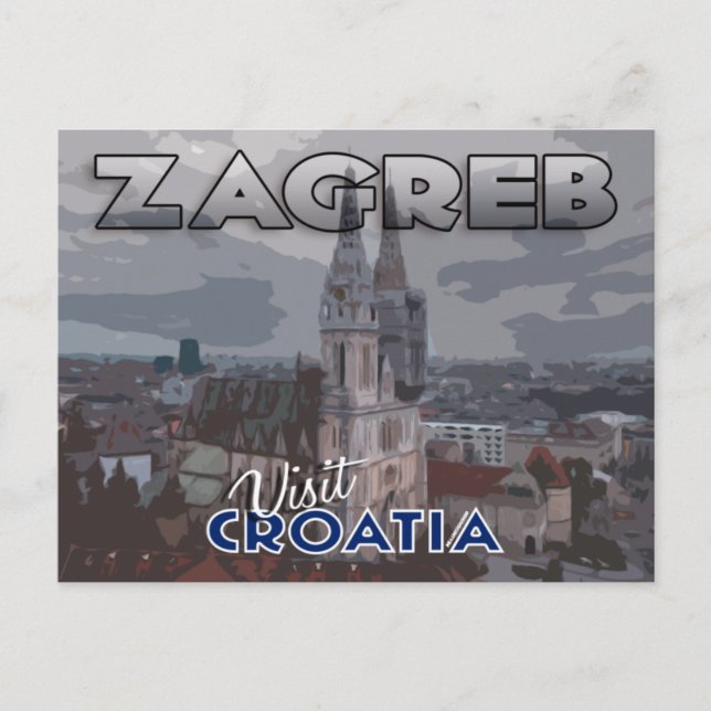 Carte Postale Zagreb, Visite Croatie (Devant)