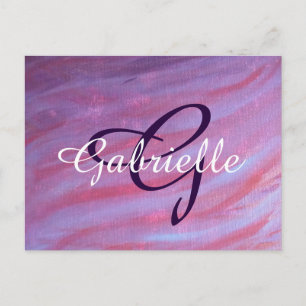 Carte Postale Zebra Abstract   Cute Pink Purple monogram