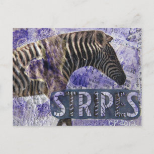 Carte Postale Zebra Collage