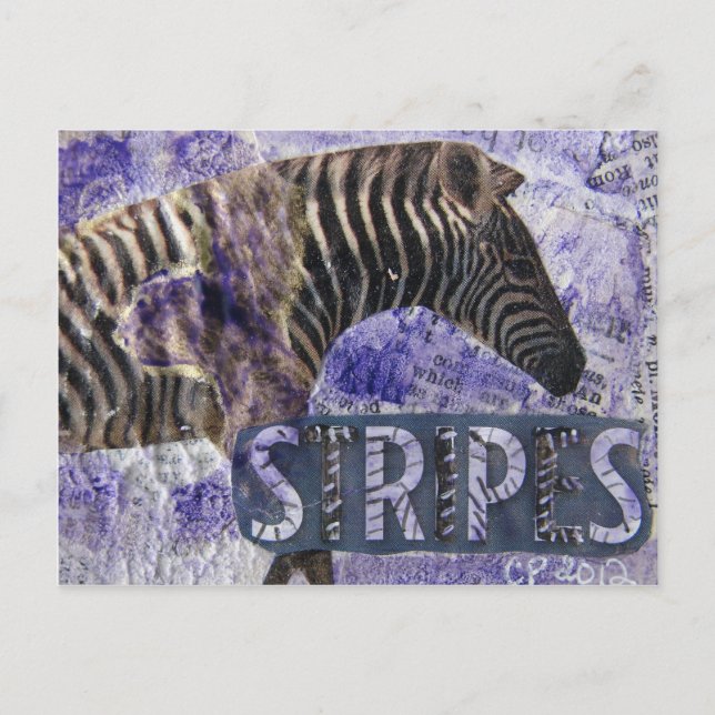 Carte Postale Zebra Collage (Devant)