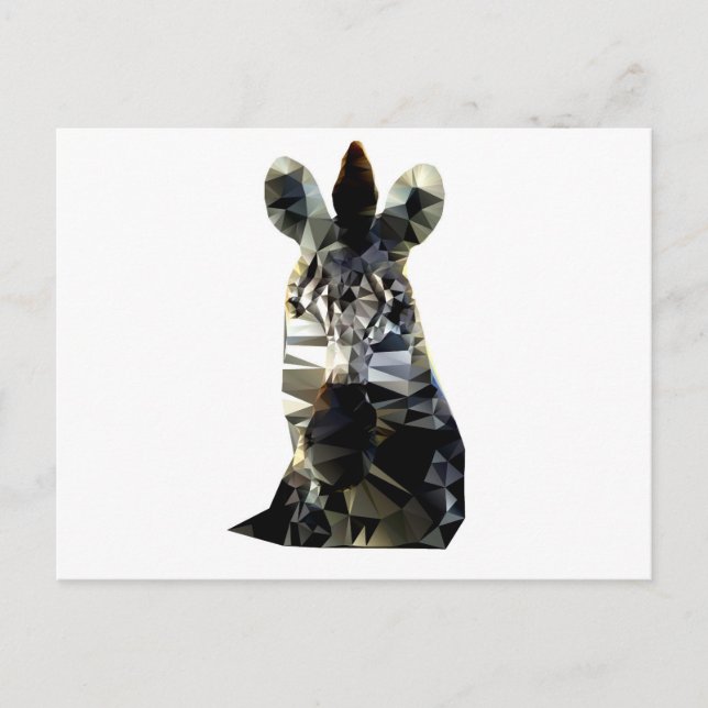 Carte Postale Zebra Head African Animal Low Poly (Devant)