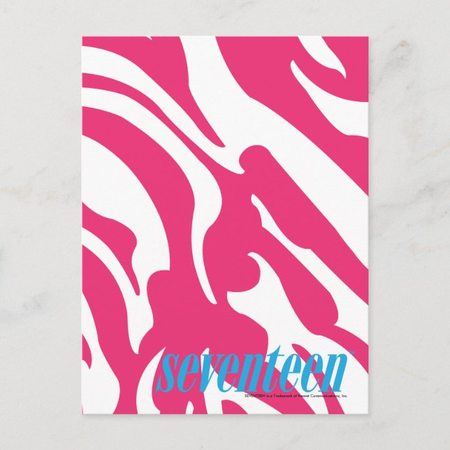 Carte Postale Zebra Magenta (Devant)