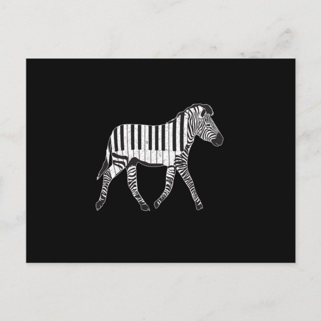 Carte Postale Zebra Piano Keyboards Piano Player Piano Player Pi (Devant)