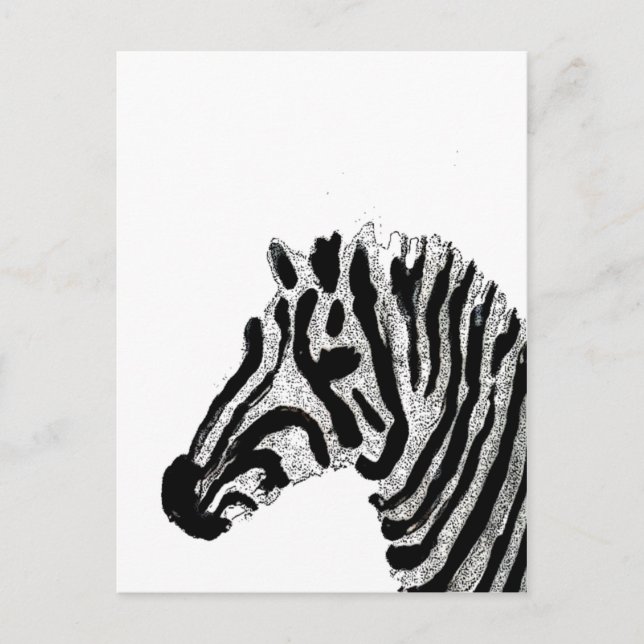 Carte Postale Zebra Print Grandes noir et blanc (Devant)