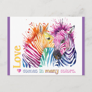 Cartes Postales Zebre Couleur Originales Zazzle Fr