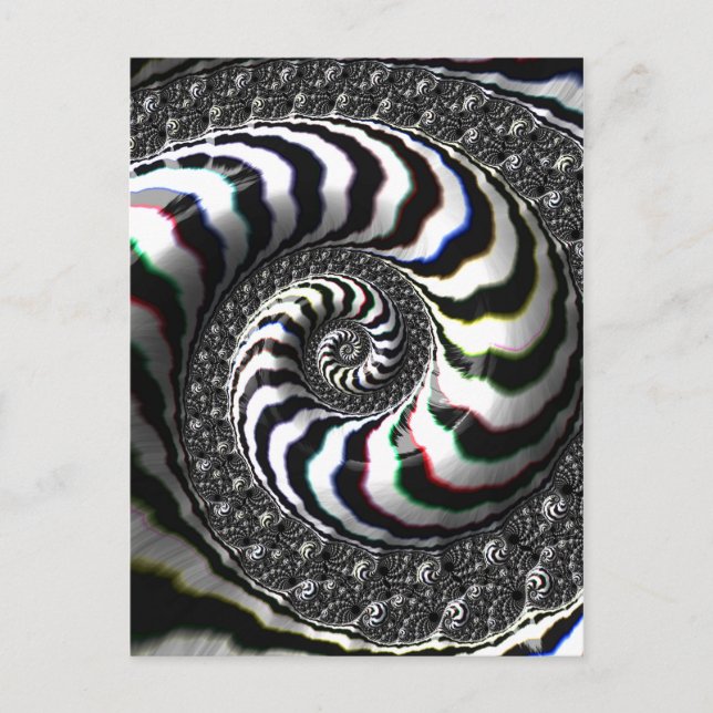 Carte Postale Zebra Stripes Fractal Spiral Motif (Devant)
