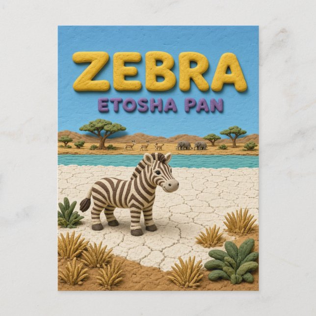 Carte Postale Zèbre Etosha Pan Moderne KlayKoo (Devant)