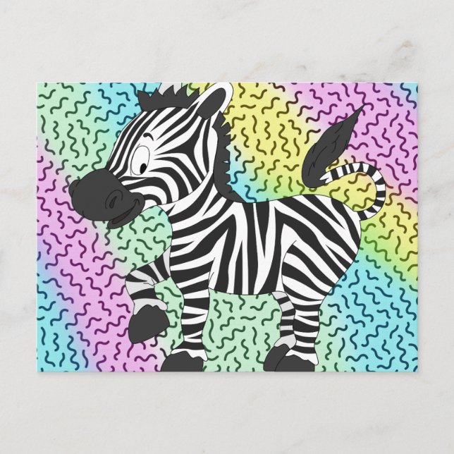 Carte Postale Zèbre funky (Devant)